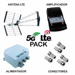 Pack de ANTENA + AMPLIFICADOR + ALIMENTADOR + CONECTORES. Con filtro 5G LTE